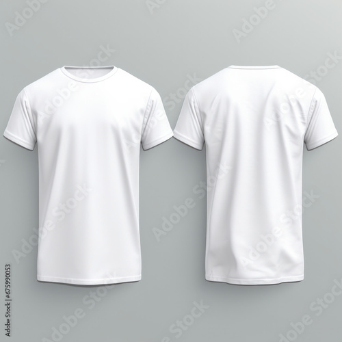T-Shirt Design Mockup: Front and Back View ai generative