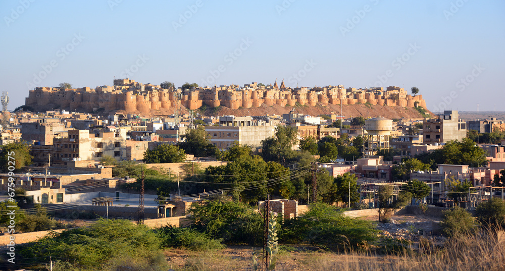  Jaisalmer Fort or Sonar Quila or Golden Fort made of sandstone. UNESCO world heritage site at Thar desert along old silk trade route.