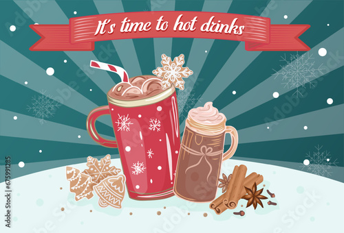 hot christmas drinks. Promotional, Advertising