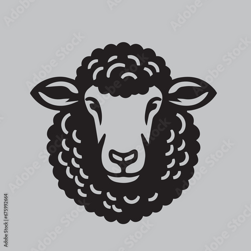 Modern logo icon sheep head. Simple black design