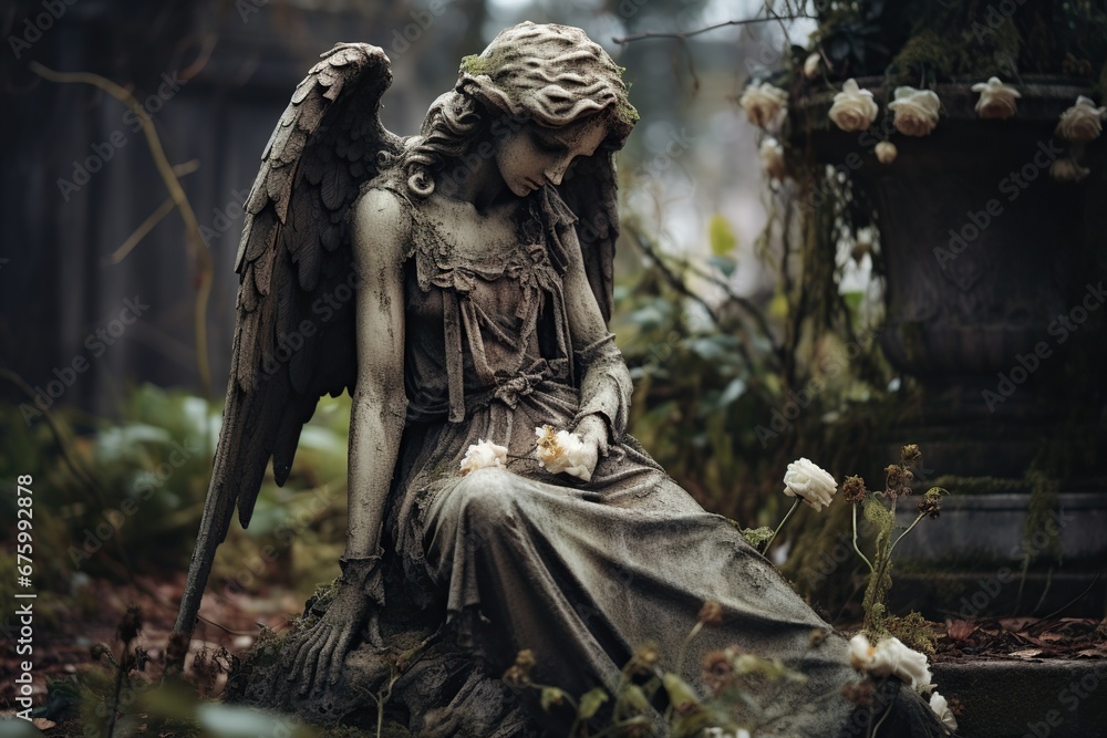 Fototapeta premium Beautiful Angel Statue in a Cemetery
