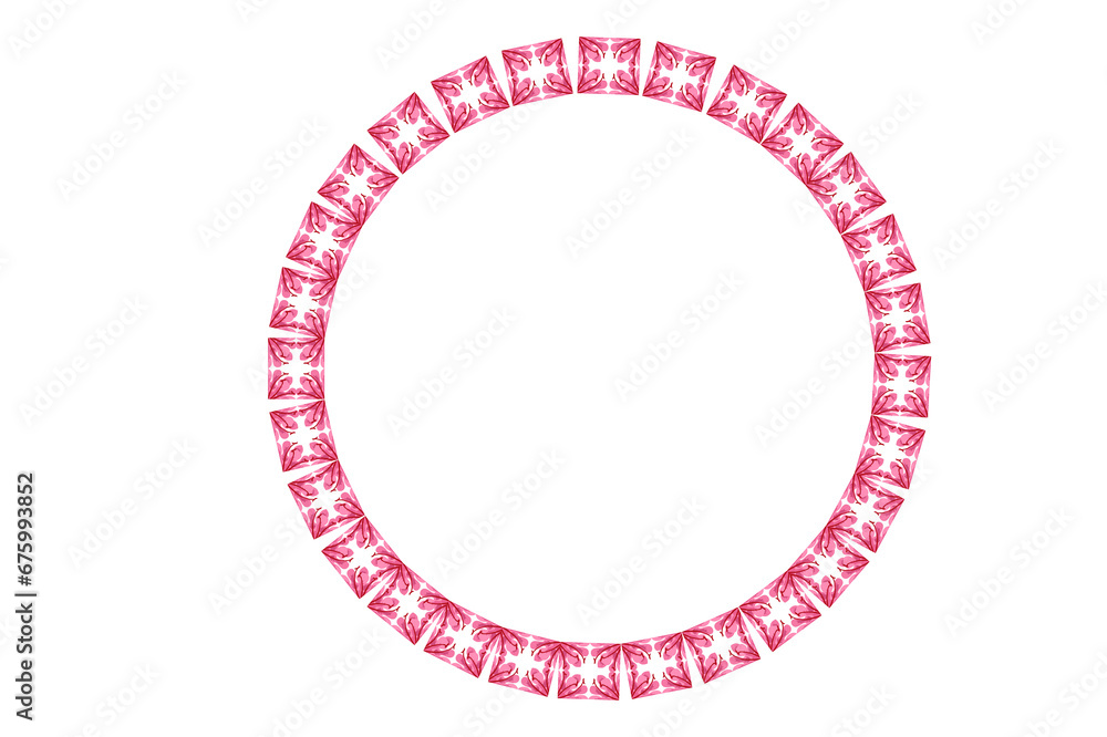Naklejka premium Circle Monogram Frame Border With Transparent Background