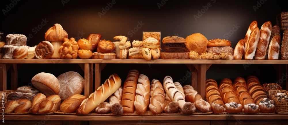 In the isolated depths of space a gleaming golden bakery offers a variety of healthy breads made from white wheat flour and organic yeast creating delectable dinner options of pastries and 