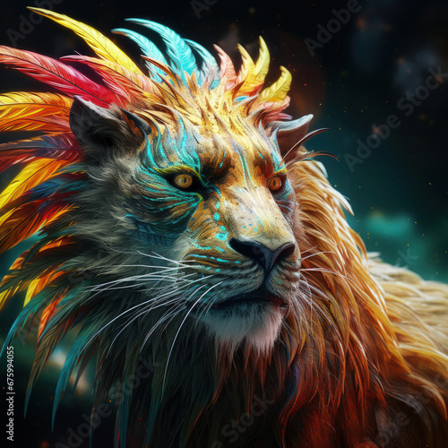 Mystical Creature  A Colorful Stunning Mythical Animal  Ideal for Screensavers and Desktop Backgrounds