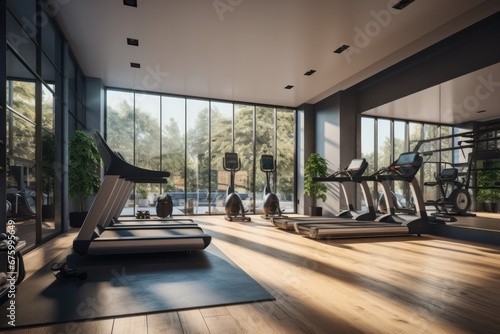 Fitness gym health club luxury villa .Home gym © Tixel