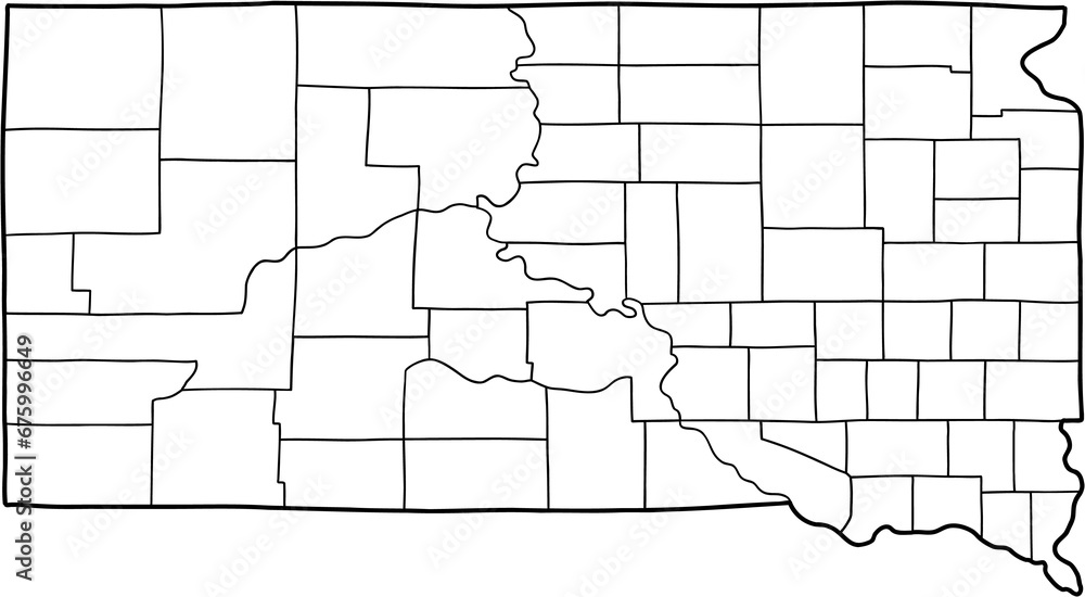 Obraz premium doodle freehand drawing of south dakota state map.