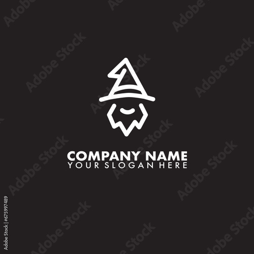 Creative wizard warlock logo vector template.