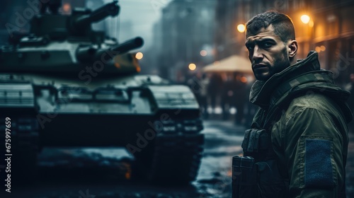 military man near the tank