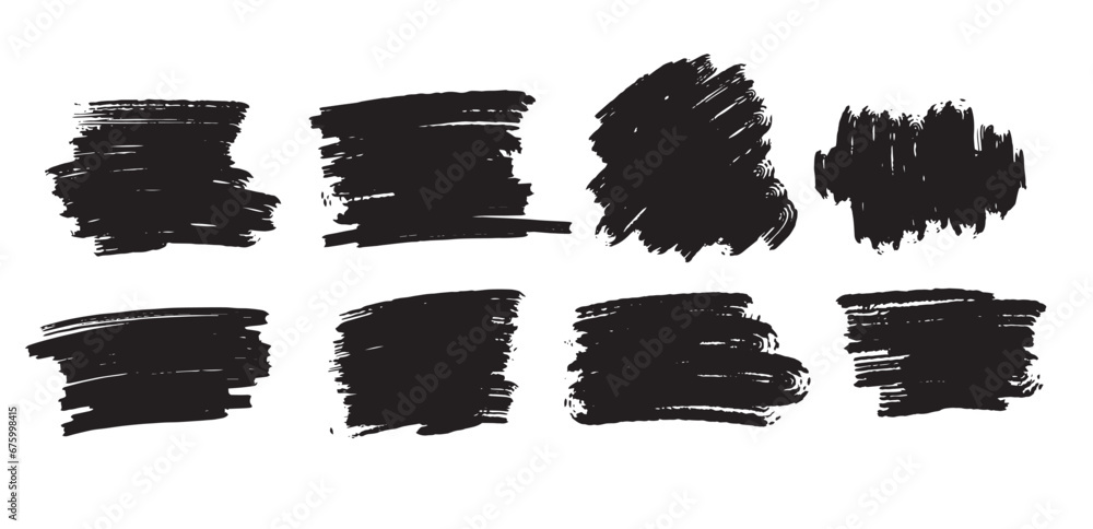 Set of grunge background templates. Hand drawn brush strokes isolated on white background. Templates for text Set of grunge background templates. Hand drawn brush strokes isolated on white background. Templates for text