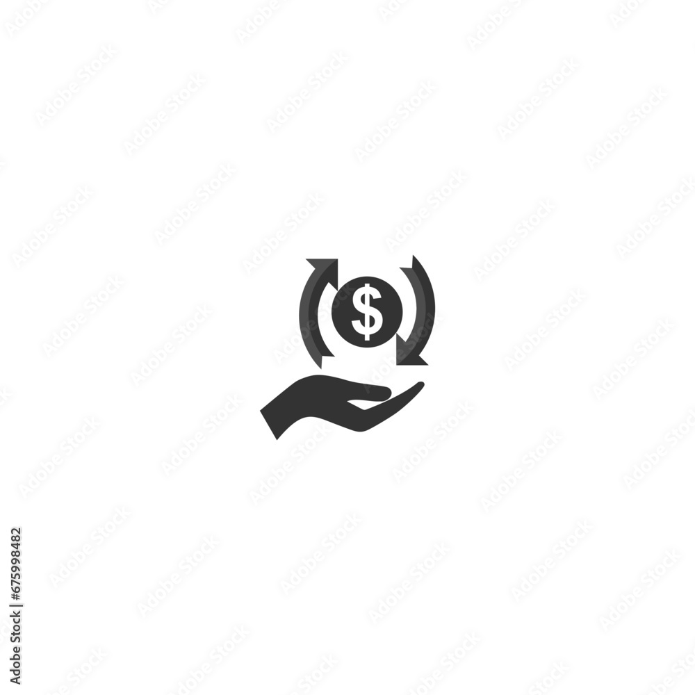 Cashback icon. Return money, Cash back icon isolated on white background Cashback icon. Return money, Cash back icon isolated on white background