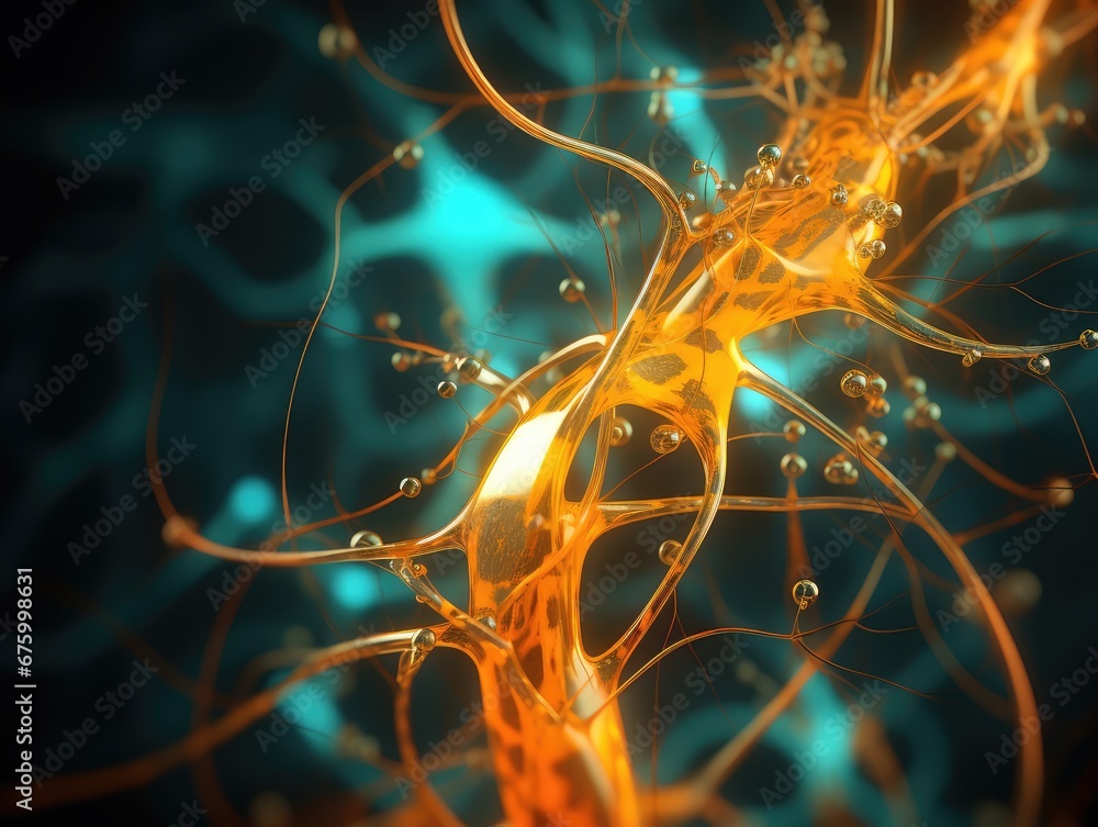 Neuronal learning and thinking, Neurons in brain, brainstem, Neurology, Neuroscience, Neurobiology and Neuroanatomy, Neurochemistry, Neurotransmitter, scientific medical digital illustration Neuronal learning and thinking, Neurons in brain, brainstem, Neurology, Neuroscience, Neurobiology and Neuroanatomy, Neurochemistry, Neurotransmitter, scientific medical digital illustration
