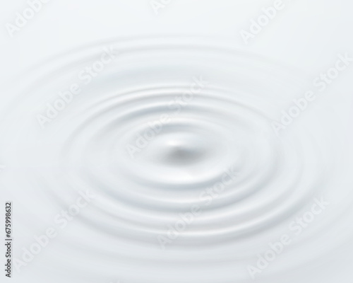 Milk circle ripple, splash water waves top view from drop on white background. Vector cosmetic cream, shampoo, milk product or yogurt swirl round texture surface template