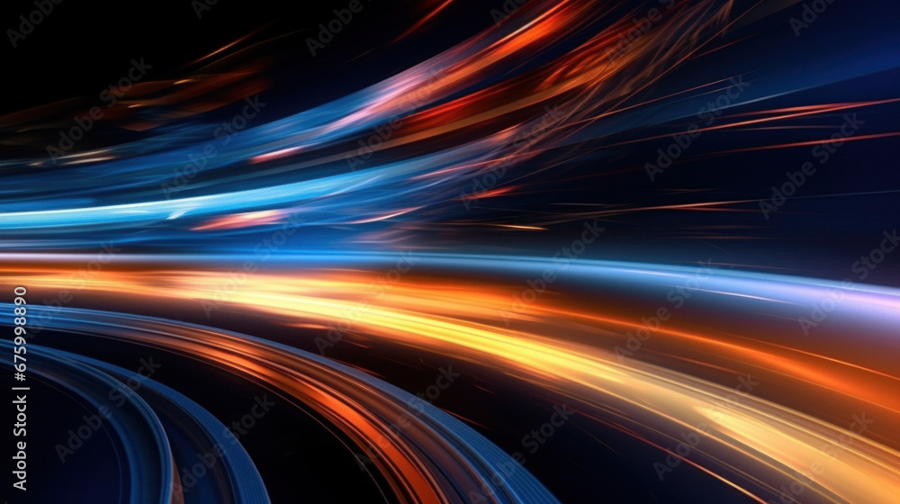 Blurred Speed light of a night road, Background for design and presentation Blurred Speed light of a night road, Background for design and presentation