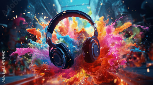 New Age of Audio Creativity: A Dynamic and Colorful Visual Experience, Ideal for Screensavers and Desktop Backgrounds 