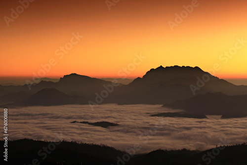 Nature and scenic views of the Doi Luang Chiang Dao Mountain in Chiang Dao Wildlife Reserve Chiang Mai Province  Thailand