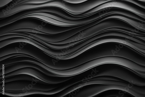 Dark black and gray organic texture with waves and layers