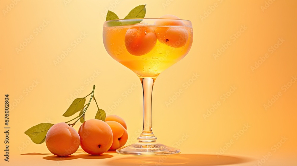 a glass of orange juice next to a bunch of oranges on a yellow ...