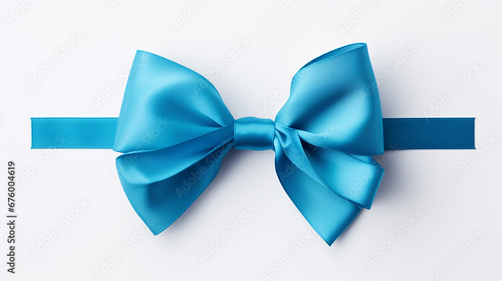 barbante laço de presente azul, fundo branco barbante laço de presente azul, fundo branco