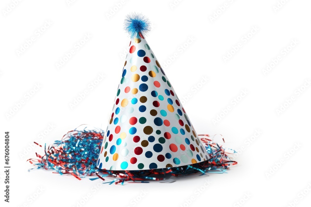 Party Time: A Festive Hat Bursting with Colorful Streamers and Confetti Created With Generative AI Technology Party Time: A Festive Hat Bursting with Colorful Streamers and Confetti Created With Generative AI Technology