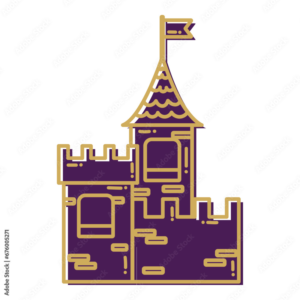 Fototapeta premium ISolated medieval castle Royalty icon Vector