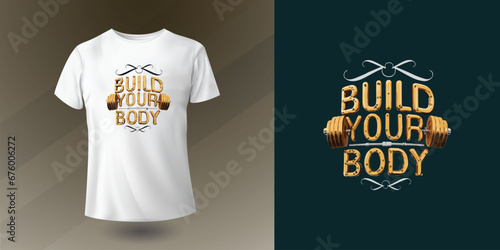 Gym t-shirt design for fitness lover's, Modern and stylish typography slogan Sharp your body, Lettering t-shirt apparel creative print concept .
