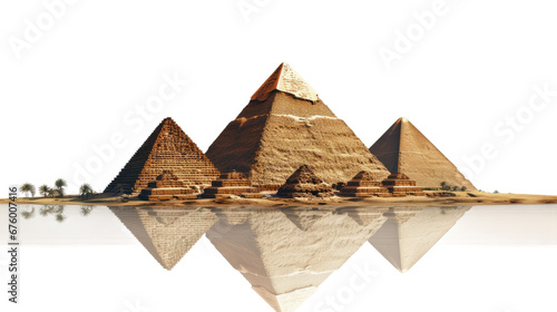Giza pyramids on transparent background photo
