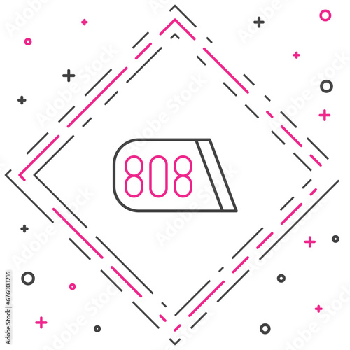 Line Drum machine music producer equipment icon isolated on white background. Colorful outline concept. Vector