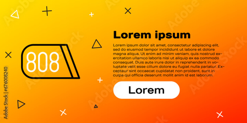 Line Drum machine music producer equipment icon isolated on yellow background. Colorful outline concept. Vector