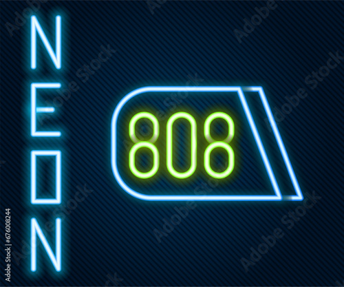 Glowing neon line Drum machine music producer equipment icon isolated on black background. Colorful outline concept. Vector