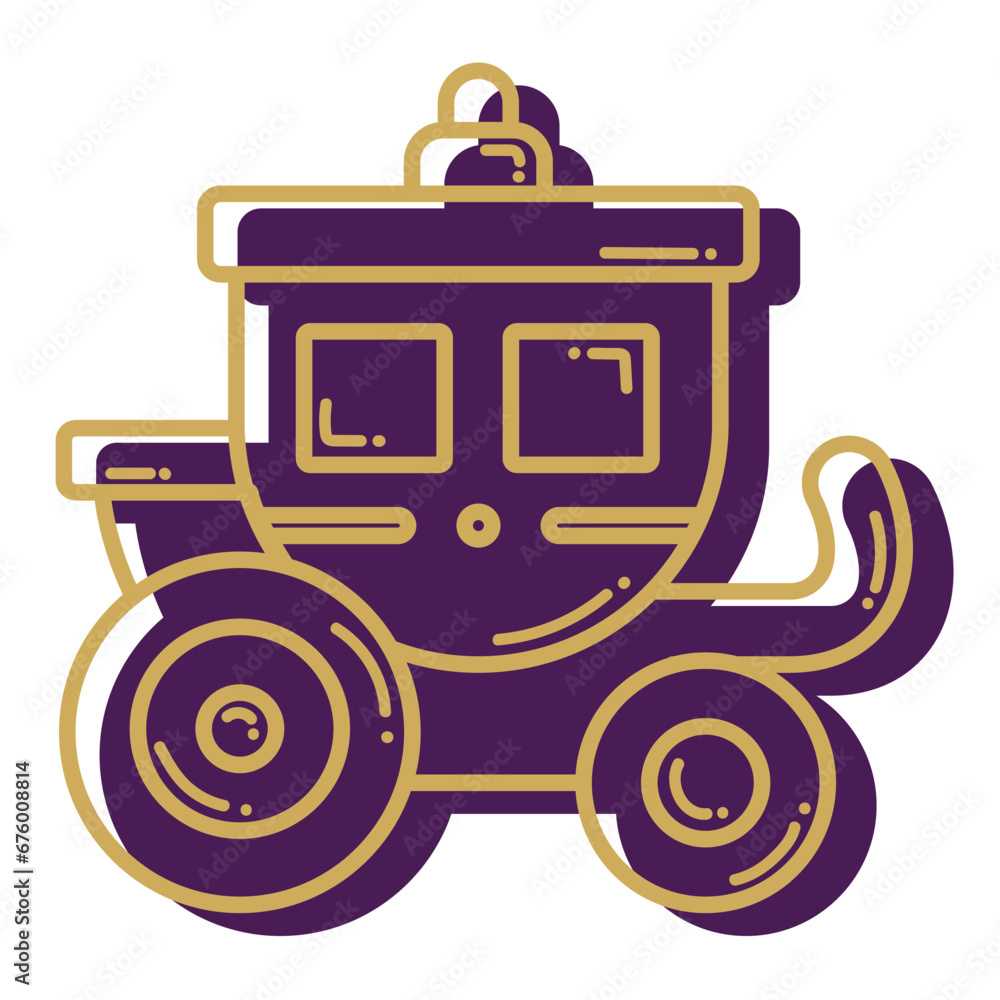 Isolated royalty carriage icon medieval Vector Isolated royalty carriage icon medieval Vector