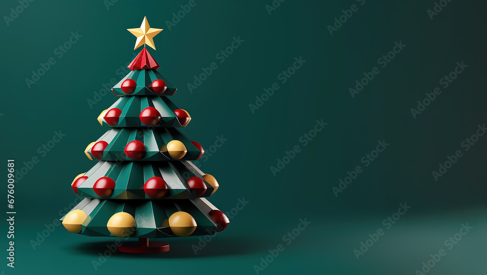 3d Christmas tree with copy space 3d Christmas tree with copy space