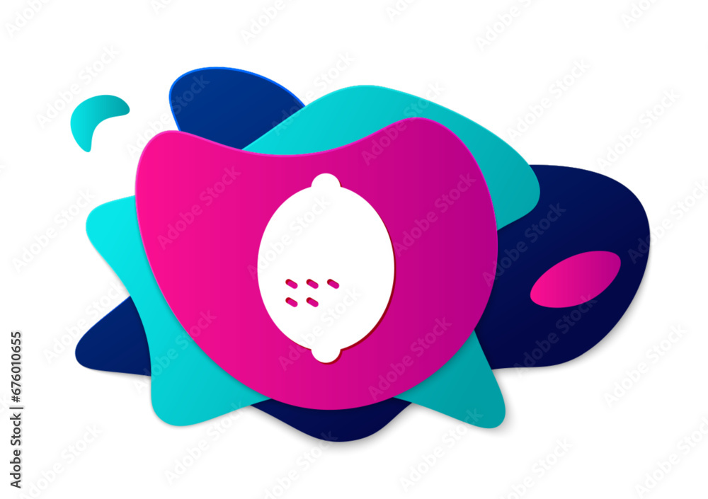 Color Lemon icon isolated on white background. Abstract banner with liquid shapes. Vector Color Lemon icon isolated on white background. Abstract banner with liquid shapes. Vector