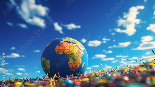 Blue Earth Lies on Plastic Pollution Under Blue Skies