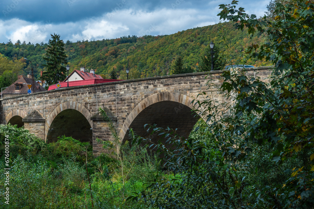 Stone bridge in Bardo - small town in 