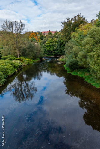 View from Stone bridge in Bardo - small town in "Gory Sowie" south-west part of Poland