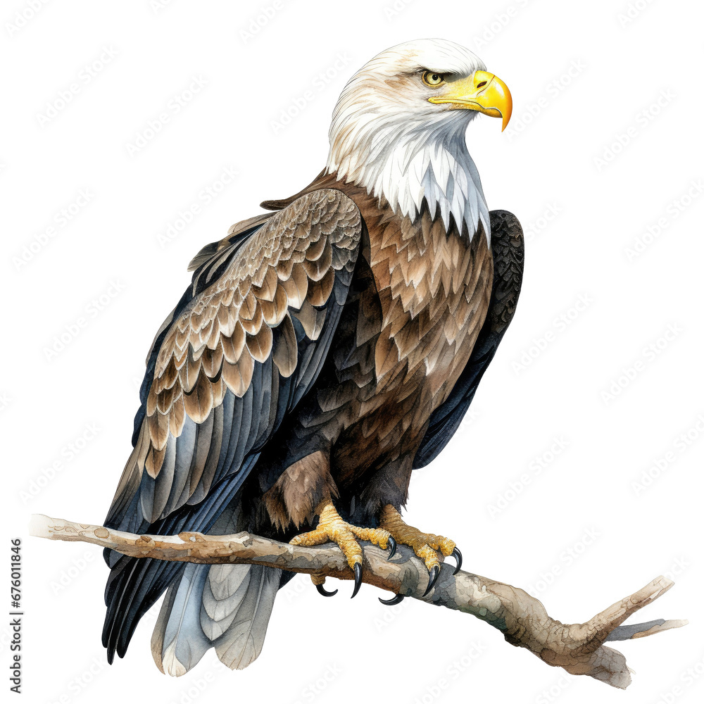 Watercolor Bald Eagle. Bald Eagle Clipart. Hand Drawn Bird Illustrations. Watercolor Bald Eagle. Bald Eagle Clipart. Hand Drawn Bird Illustrations.