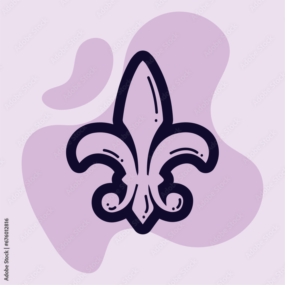 Isolated Lis flower icon Heraldic symbol Vector Isolated Lis flower icon Heraldic symbol Vector
