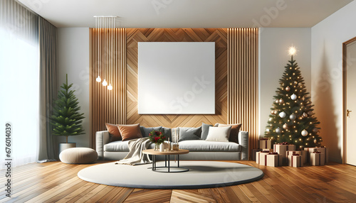  A modernly designed living ambiance with subtle Christmas decoration 