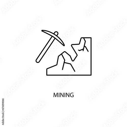 mining concept line icon. Simple element illustration. mining concept outline symbol design.