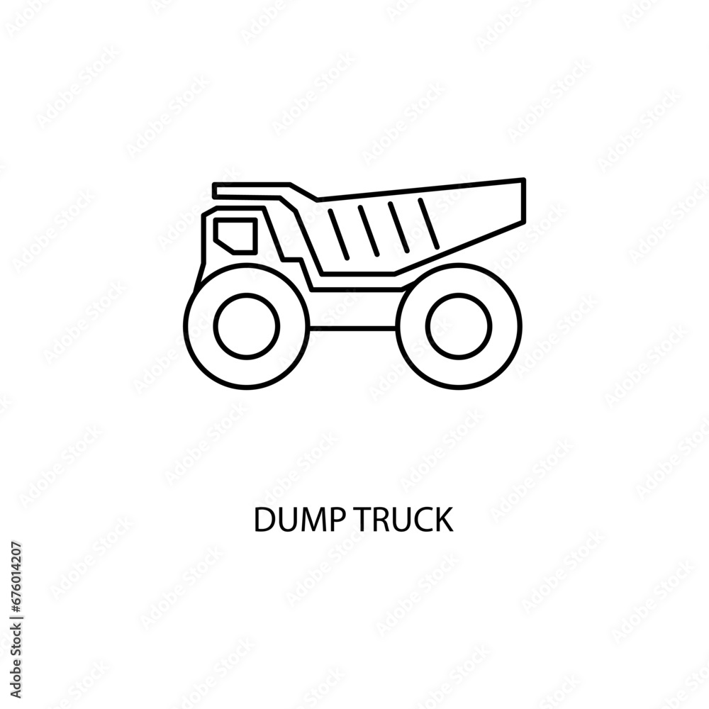 Dump Truck concept line icon. Simple element illustration. Dump Truck concept outline symbol design. Dump Truck concept line icon. Simple element illustration. Dump Truck concept outline symbol design.