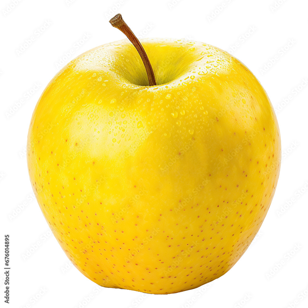 Yellow apple on a transparent background