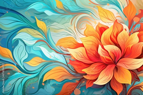 creative pattern of colorful abstract floral background