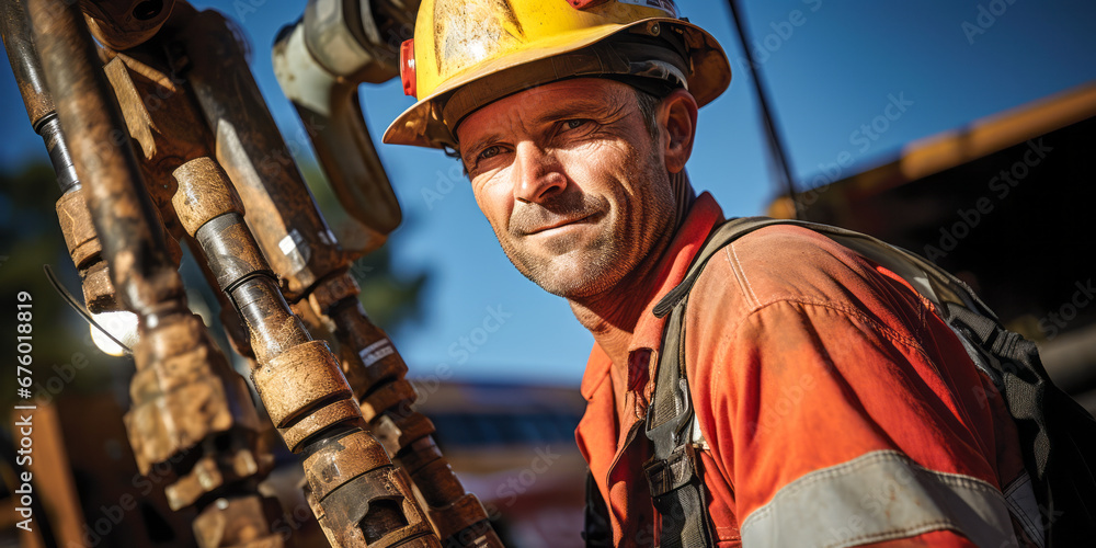 portrait of Earth Driller, who Operate a variety of drillssuch as