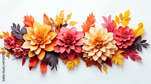 Vibrant autumn leaves watercolor abstract natural art background. AI illustration for designed header, banner, web, wall, greeting cards, poster, wallpaper, wedding invitations, leaflets.