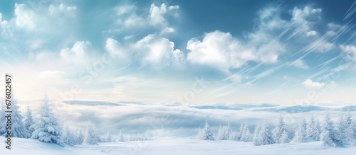 In the abstract Christmas background an isolated texture of the winter sky blends with the ethereal beauty of nature s landscape illuminated by the soft light reflecting off the pristine whi