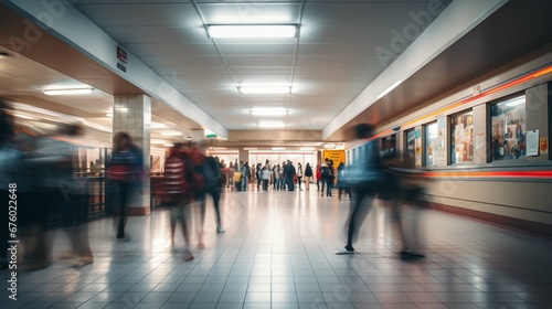 Busy High School Corridor During Recess With Blurred photography ::10 , 8k, 8k render