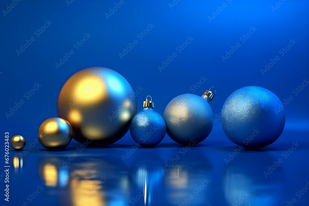 Blue festive background with beautiful Christmas layers and copy space Blue festive background with beautiful Christmas layers and copy space