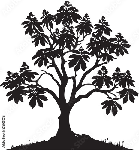 Chestnut Tree Silhouettes EPS  Vector Chestnut Clipart  Chestnut Collection