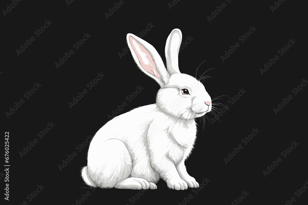 Fototapeta premium Silverpoint Style Little Bunny Charm. Generative AI