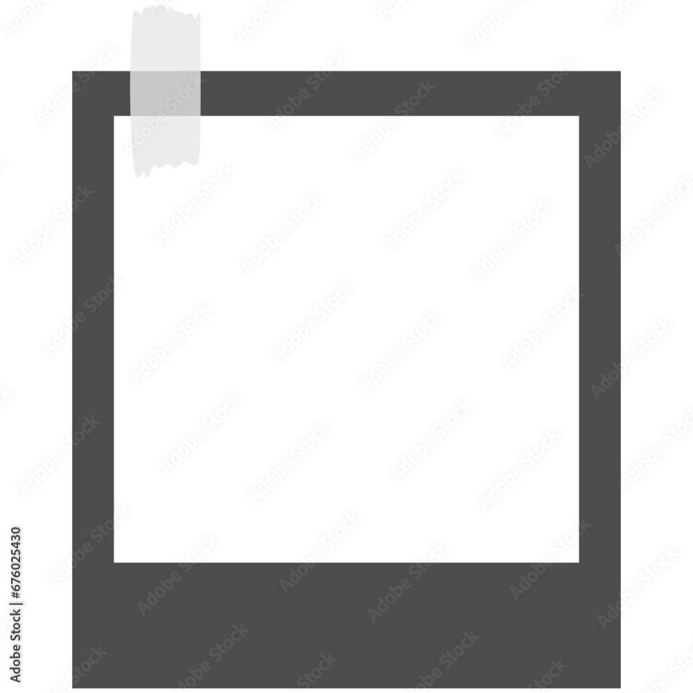 Blank polaroid photo frame with sticky tape isolated on white paper background Blank polaroid photo frame with sticky tape isolated on white paper background
